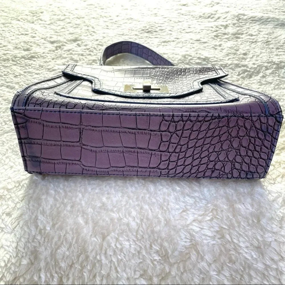 The Emily Bag Crocodile Print Purple Handbag Spring Summer - Picture 11 of 14